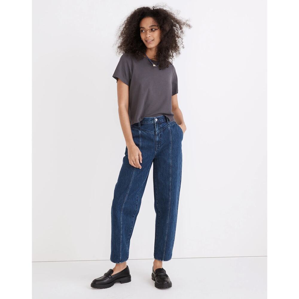 Madewell Balloon Jeans Size 25 High Rise Seamed Front 100% Cotton